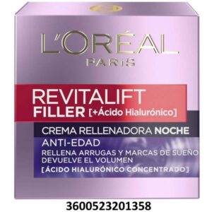 LOREAL W REVITALIFT FILLER CREMA NOCHE ACIDO HIALUR. 50 ML.C/ 6 U