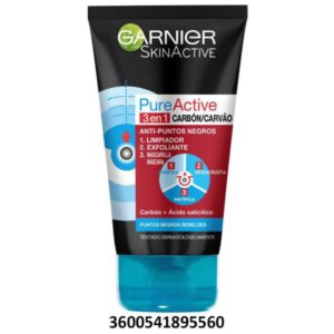 SKIN NAT.PURE ACTIVE LIMP.3 EN 1 CARBONPUNTOS NEGROS 150 ML.C/6U
