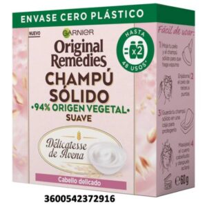 ORIGINAL CHAMPU SOLIDO 60 GR DELICATESSE AVENA CAB. DELICADO C/12