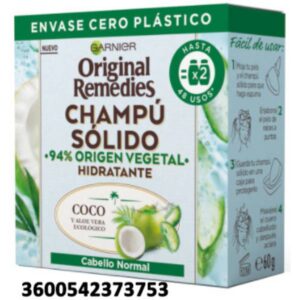 ORIGINAL CHAMPU SOLIDO 60 GR COCO Y ALOE VERA CAB. NORMAL C/ 12UD