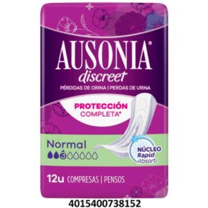 COMPRESAS AUSONIA DISCREET NORMAL 12UD C/ 4 UDS