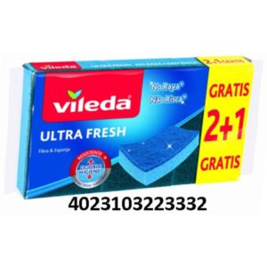 VILEDA ESTROPAJO ULTRA FRESH NO RAYA 2+1 UD GRATIS C/12 UDS