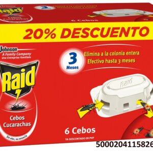 INSECTICIDA RAID CEBOS CUCARACHAS 6 CEB OS X 2.5 G C/ 12 UDS