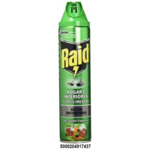INSECTICIDA RAID MOSCA Y MOSQUITO HOGARE INTERIORES 600ML.C/12UD