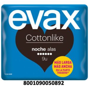COMPRESAS EVAX COTON ALAS NOCHE 9 UDS.C/ 10 UDS