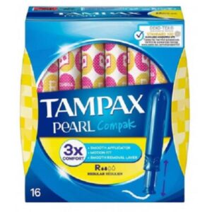 TAMPONES TAMPAX COMPAK PEARL REGULAR 16 UDS.C/ 8 UDS EX