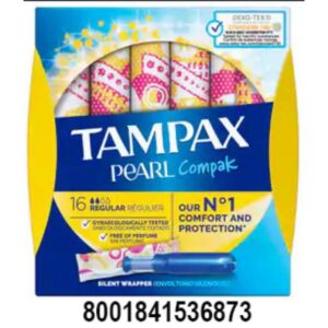 TAMPONES TAMPAX COMPAK PEARL REGULAR 16UDS.C/ 8 UDS