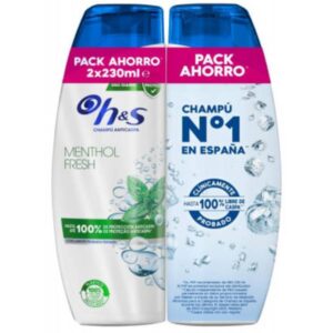 CHAMPU H&S 230 ML. MENTHOL FRESH DUPLO C/ 3 UDS ESP
