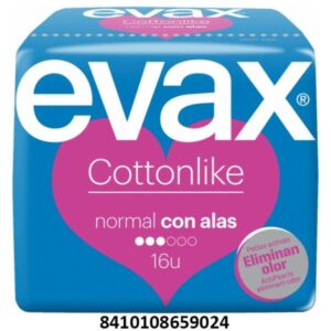 COMPRESAS EVAX COTON ALAS NORMAL 16UDS. C/ 16 UDSUDS. C/ 16 UDSUDS. C/ 16 UDSUDS. C/ 16 UDSUDS. C/ 16 UDS