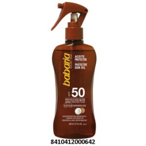BABARIA BRONC.PISTOLA ACEITE FP-50 COCO200 ML C/ 6 UDS