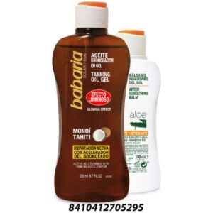 BABARIA BRONC.ACEITE GEL EFECTO LUMIN.COCO 200ML.+AFT.10ML C/6U**