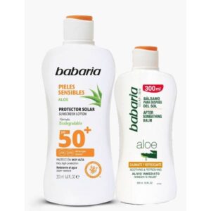 BABARIA BRONC.LECHE FP50+SENSIBLE 200 ML.+ AFTER SUN 100 ML. C/6U
