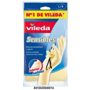 VILEDA GUANTES SENSIBLES AROMA VAINILLAT/L PAQ.12UD C/ 24UDS