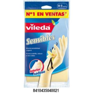 VILEDA GUANTES SENSIBLES AROMA VAINILLAT/M PAQ.12UD C/ 12UDS