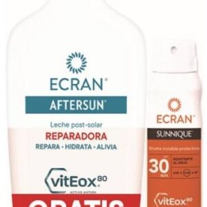 ECRAN AFTERSUN LECHE 400ML + ECRAN SUNNIQUE SPRAY FP30 75 ML C/12
