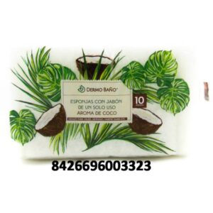 ESPONJA BAÑO JABONOSA COCO 10UDS C/ 12 UDS