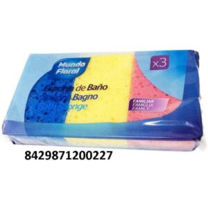 ESPONJA DE BAÑO TOBAIN M. FLORAL RECT/3UDS. C/ 10 UDSUDS. C/ 10 UDS