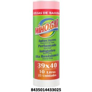 BOLSA BASURA MIHOGAR 39X40 A/C 10L 25 UD C/ 32 UDS