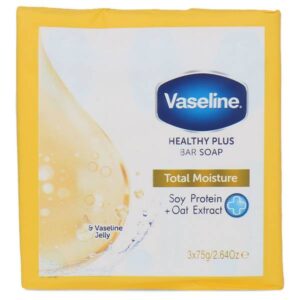 JABON MANOS VASELINE SOJA+EXTR. AVENA HUMEDAD TOTAL 3 X 75GR C/48
