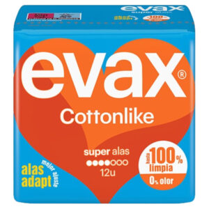 COMPRESAS EVAX COTON ALAS SUPER 12 UDS.C/ 16 UDSDS.C/ 16 UDSDS.C/ 16 UDSDS.C/ 16 UDSDS.C/ 16 UDS