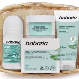BABARIA CESTA ALOE VERA DEO75ML+FACIAL 50ML+CREMA MANOS100ML C/6U
